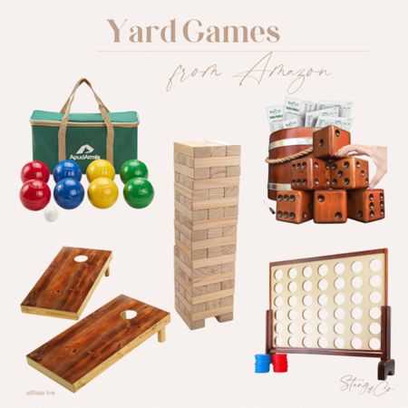 These oversized yard games are so fun for summer! Choose from Connect Four, bocce ball, Jenga, Yahtzee, and cornhole, all supersized for your backyard.

Outdoor toys, summer toys, backyard decor, amazon home

#LTKfindsunder50 #LTKhome #LTKfindsunder100