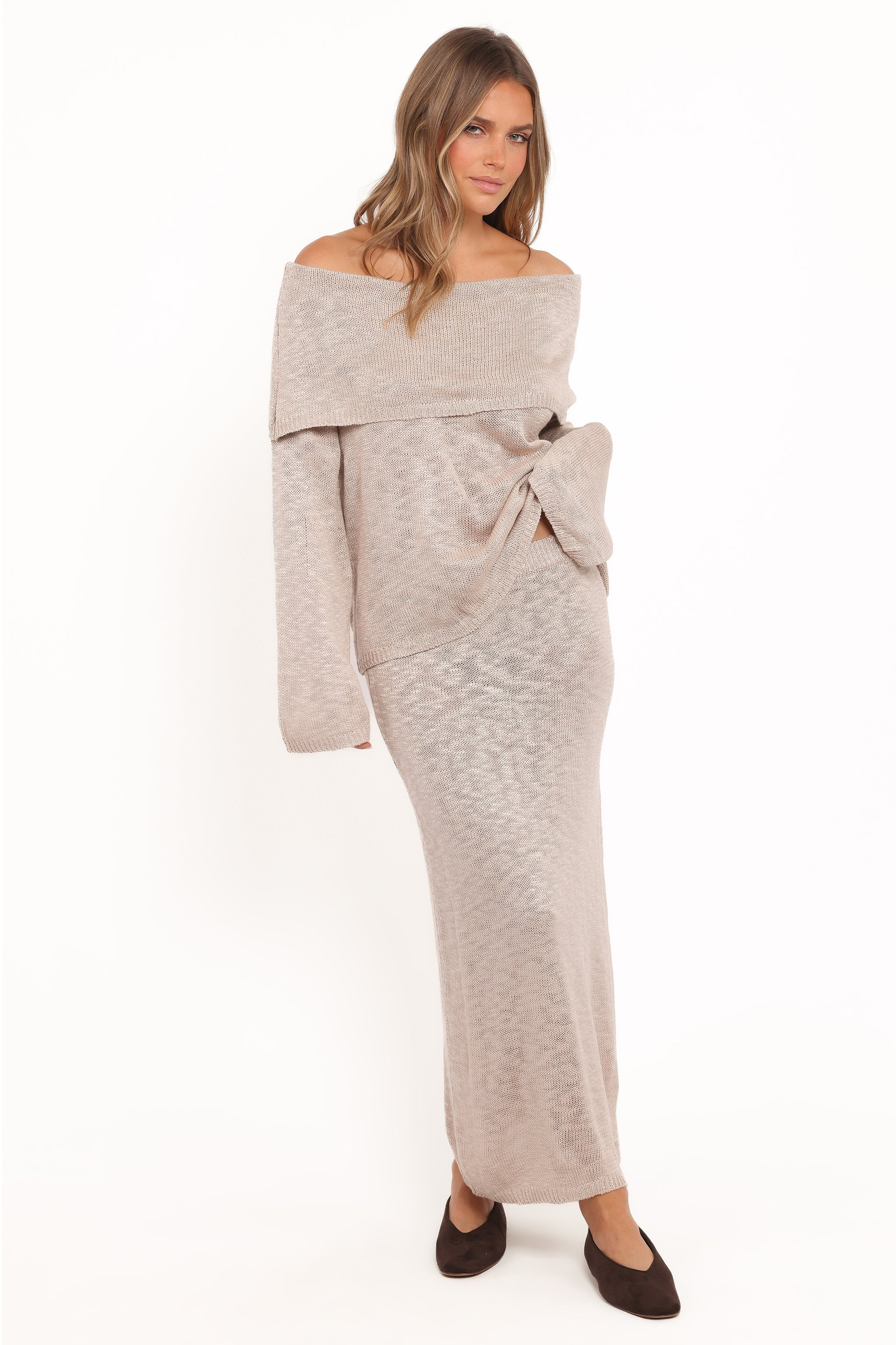 Indya Knit Skirt - Oatmeal | Petal & Pup (US)