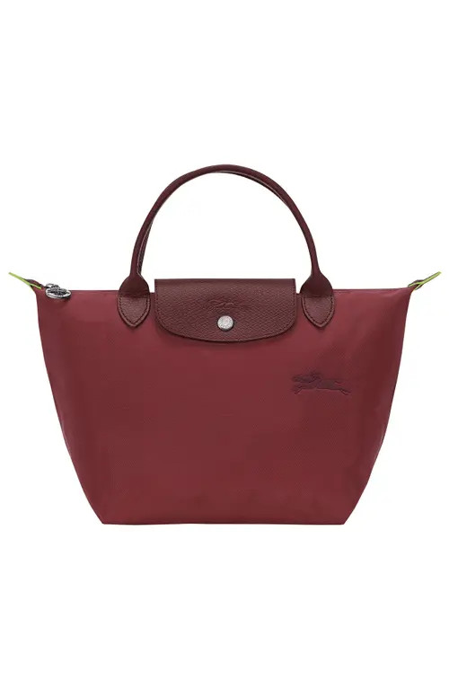 Longchamp Le Pliage Green Recycled Canvas Top Handle Bag in Pomegranate at Nordstrom | Nordstrom