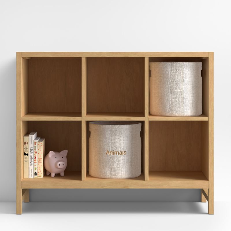Beau Natural Oak Wood 6-Cube Kids Bookcase | Crate & Kids | Crate & Barrel