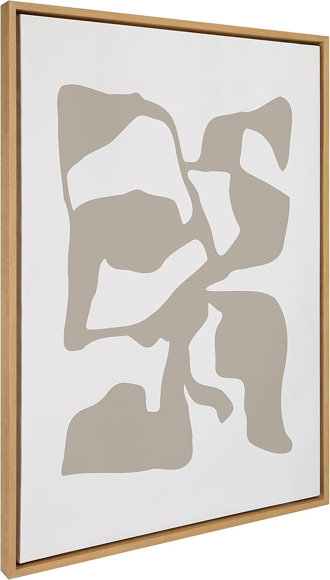 Kate and Laurel Sylvie Distorted Shapes of Tan and White Framed Canvas Wall Art by The Creative B... | Amazon (US)