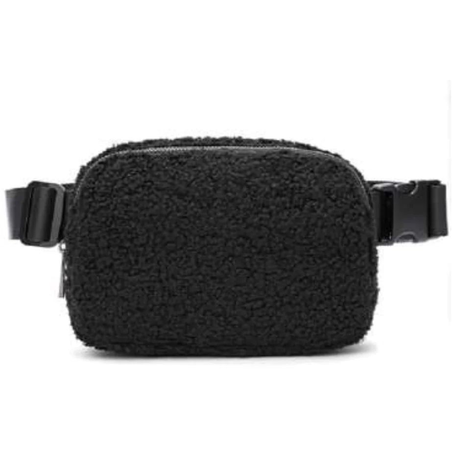 Everywhere Sherpa Belt Bag Black | Wave Avenue Boutique