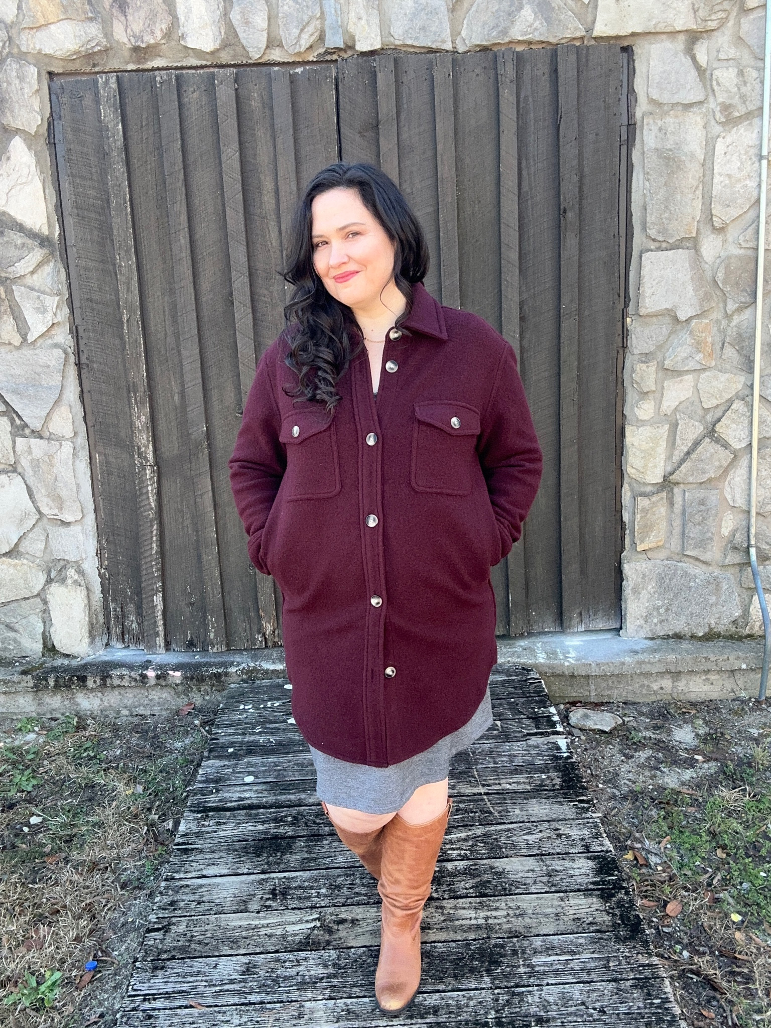 Crossing all our fingers and toes that in the humid state of South Carolina, our very deserving kiddos get to see some snow this week! It’s been way too long! 

Wearing wool& Evelyn, Quince Shacket, and boots I thrifted ages ago. Shacket is in large! 

#LTKOver40 #LTKMidsize #LTKStyleTip