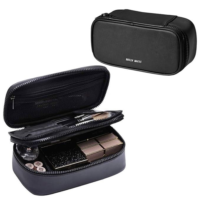 Mini Makeup Bag, BEGIN MAGIC Small Travel Cosmetic Brush Bag Organizer Portable Makeup Waterproof... | Amazon (US)