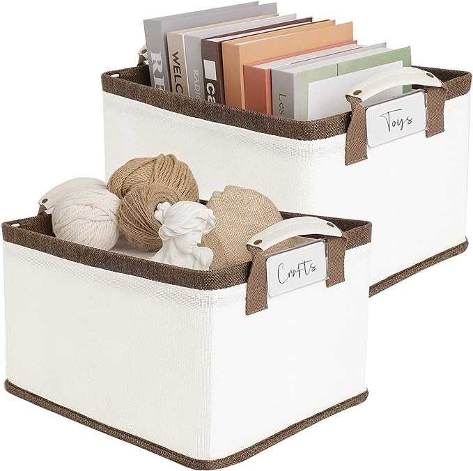 LoforHoney Home Collapsible Storage Bins with Metal Frames, Fabric Storage Baskets for Clothing, ... | Amazon (US)