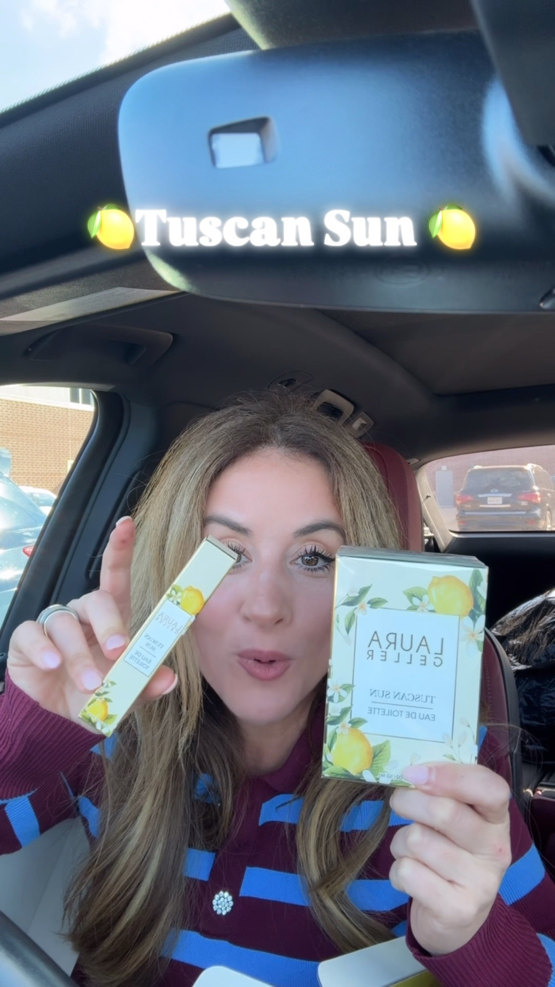 NEW Laura Geller Fragrance!!! Her VERY first one!! It’s called Tuscan Sun. Its light and fresh, with fresh lemon scent.