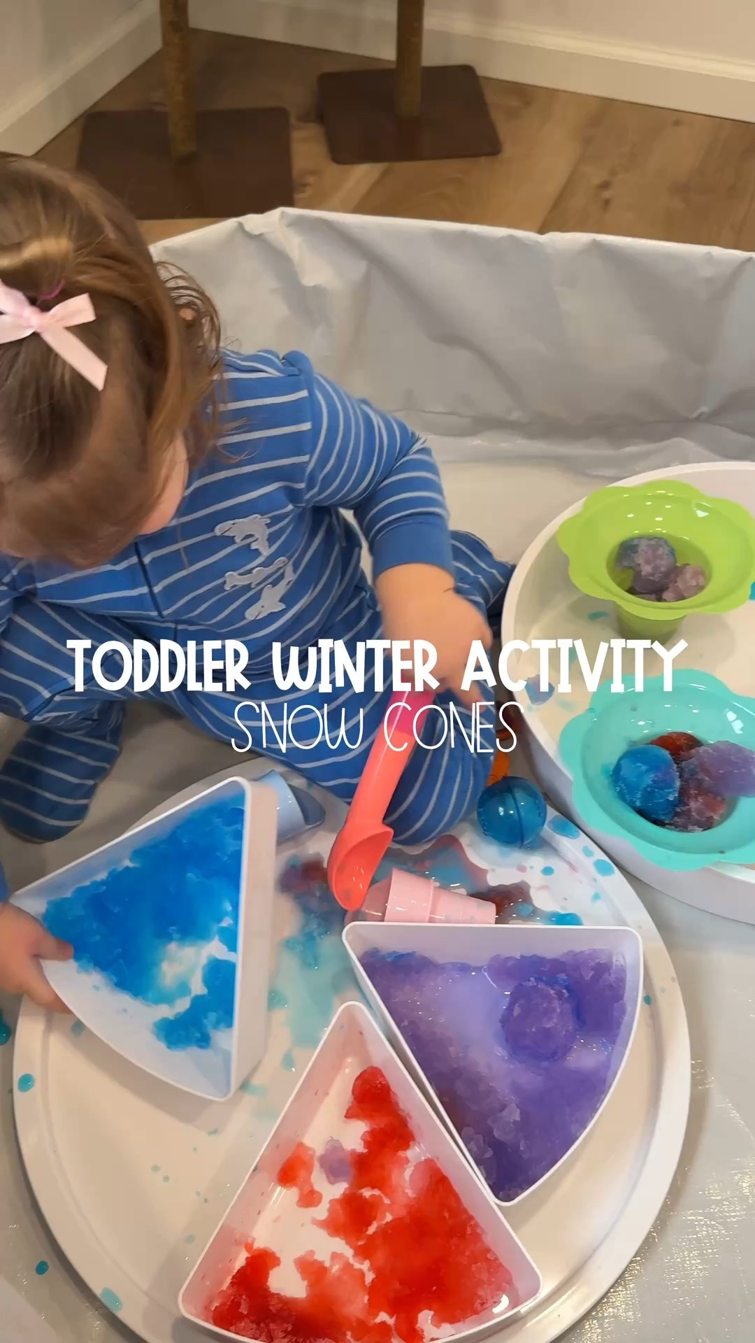 Winter toddler activity using real snow ❄️
This easy snow cone sensory play is perfect for snow days at home. I brought snow inside, dyed it with food coloring, and set up a simple toddler snow cone station with ice cream scoops, snow cone cups, and our favorite learning resources scooper that makes the perfect snowballs.

This low-prep winter sensory activity for toddlers supports fine motor skills, color recognition, and pretend play while keeping little hands busy indoors.

#wintertoddleractivity #toddlersensoryplay #snowdayswithtoddlers #sensorybinideas #toddlermomlife #learningthroughplay #finemotorskills #winterplayideas

#LTKKids #LTKSeasonal #LTKmomlife