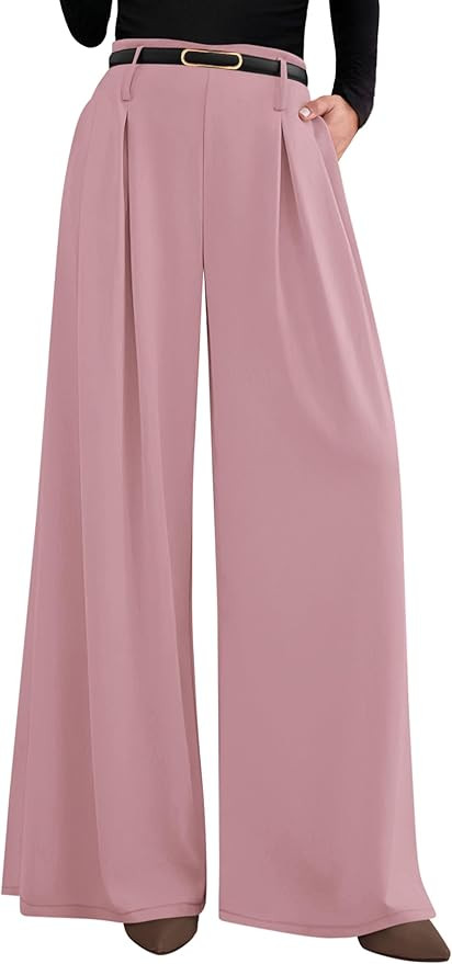 PRETTYGARDEN Womens Wide Leg Trousers 2026 Elastic High Waisted Dress Pants Pleated Slacks Flowy ... | Amazon (US)