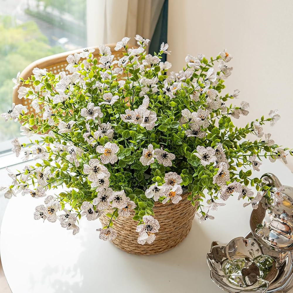 Artificial Flowers Outdoor,UV Resistant Realistic Garden Artificial Plants,Bright 8 Bundles No-Fa... | Amazon (US)