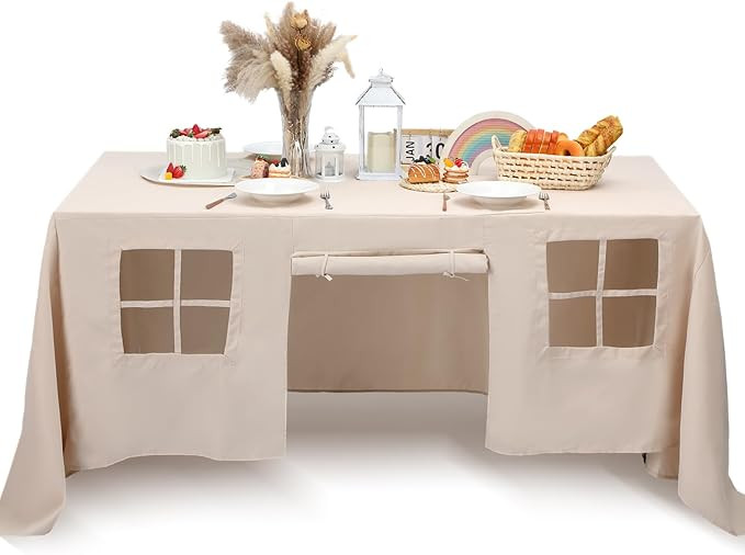 Oudain 10ft x 7.5ft Large Playhouse Table Cloth Table Fort Tent Cover Playhouse Indoor Outdoor Ta... | Amazon (US)