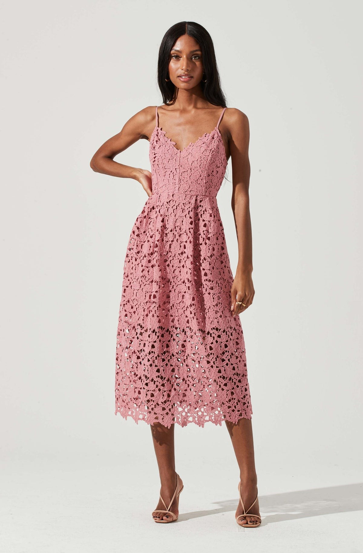 Lace A Line Midi Dress | ASTR The Label (US)