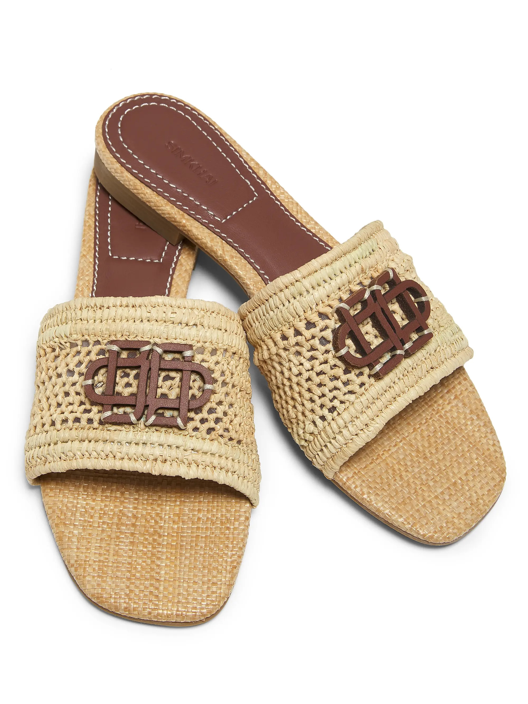 Delphi Raffia Flat Sandals | Saks Fifth Avenue