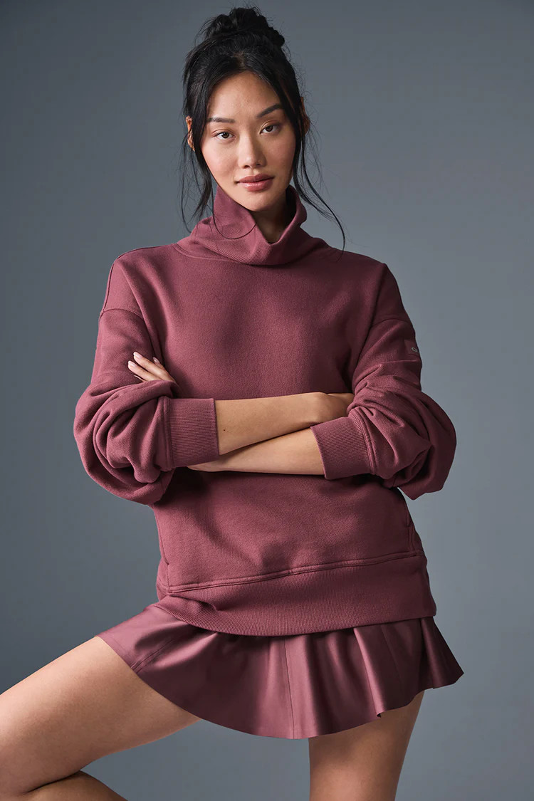 Hazy Mock Neck Pullover - Burgundy Truffle | Alo Yoga (US)