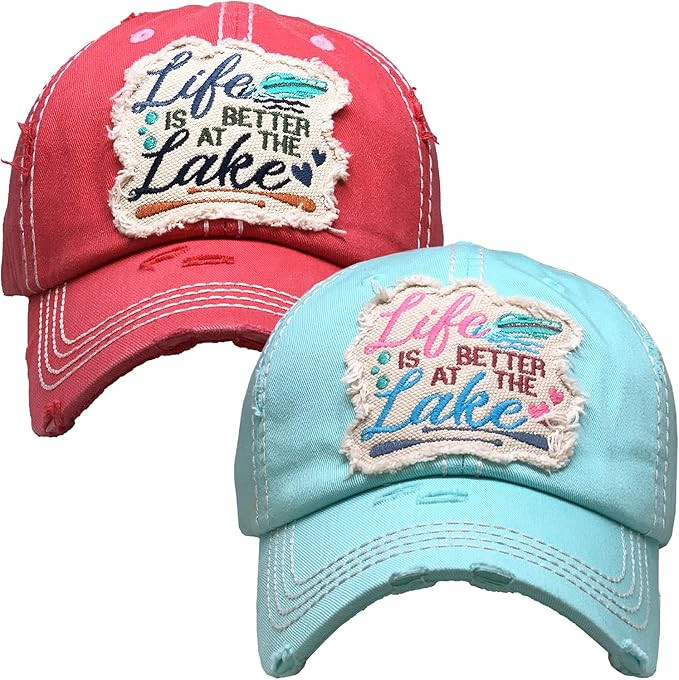 Funky Junque Womens Baseball Cap Bundle Unconstructed Vintage Distressed Dad Hat | Amazon (US)