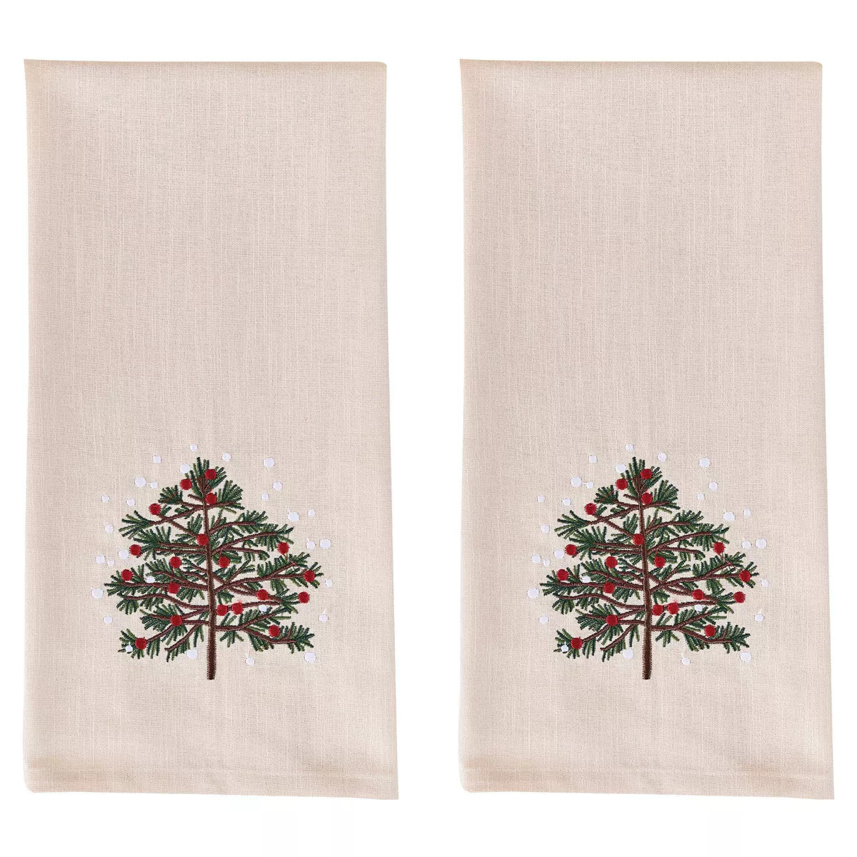 Park Designs Tannenbaum Beige Dishtowel Set Of 2 | Target
