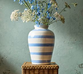 Stripe Terracotta Vase | GreenRow