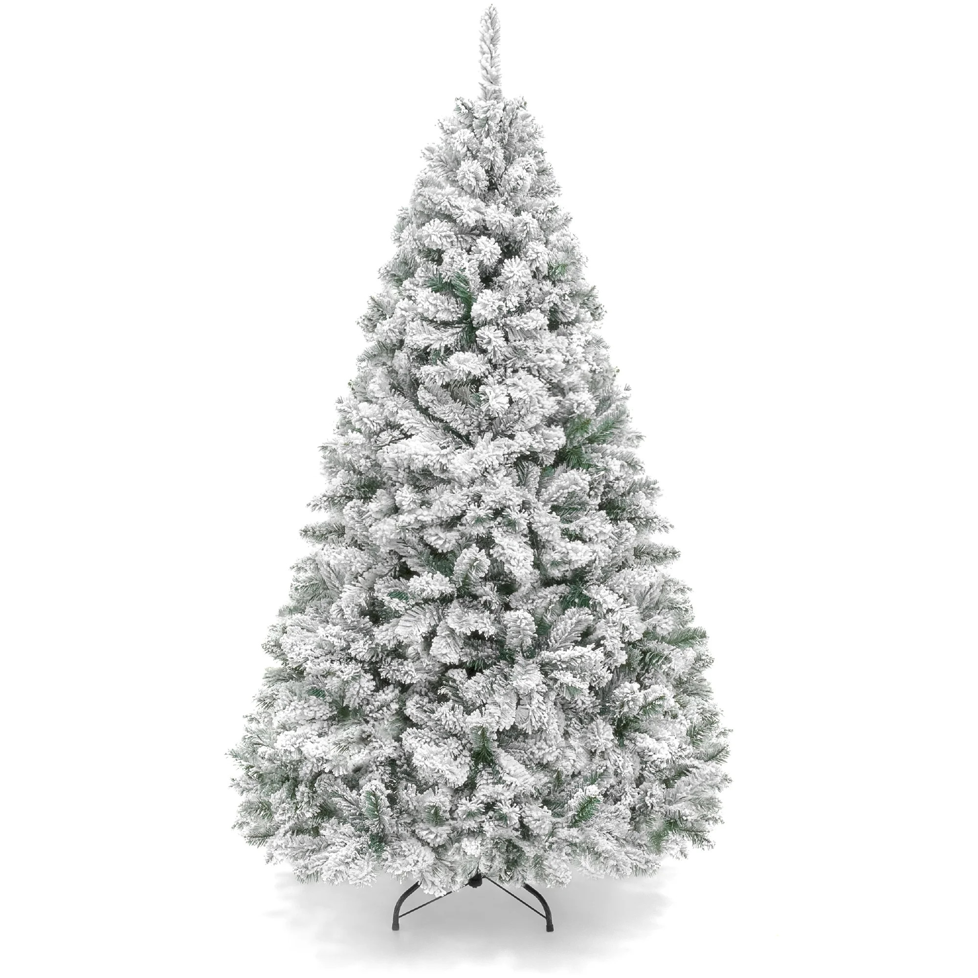 Best Choice Products Artificial Flocked Christmas Tree, 6ft Premium Unlit Pine Holiday Decor w/Me... | Walmart (US)