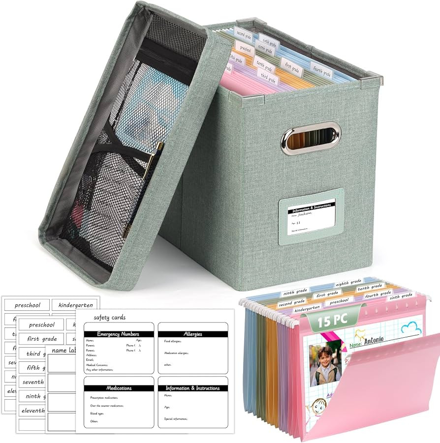 DOSTATNI School Years Organizer Kit K-12 School Years Memory Keeper with 15 Hanging File Folders ... | Amazon (US)