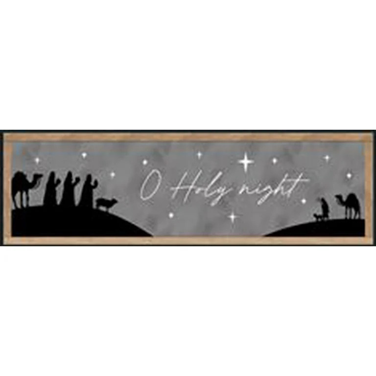 O Holy Night Nativity Sign, Black and White, 7.25" x 24", by Holiday Time | Walmart (US)