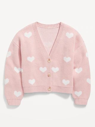 Long-Sleeve Chunky Jacquard-Knit Cardigan for Girls | Old Navy (US)