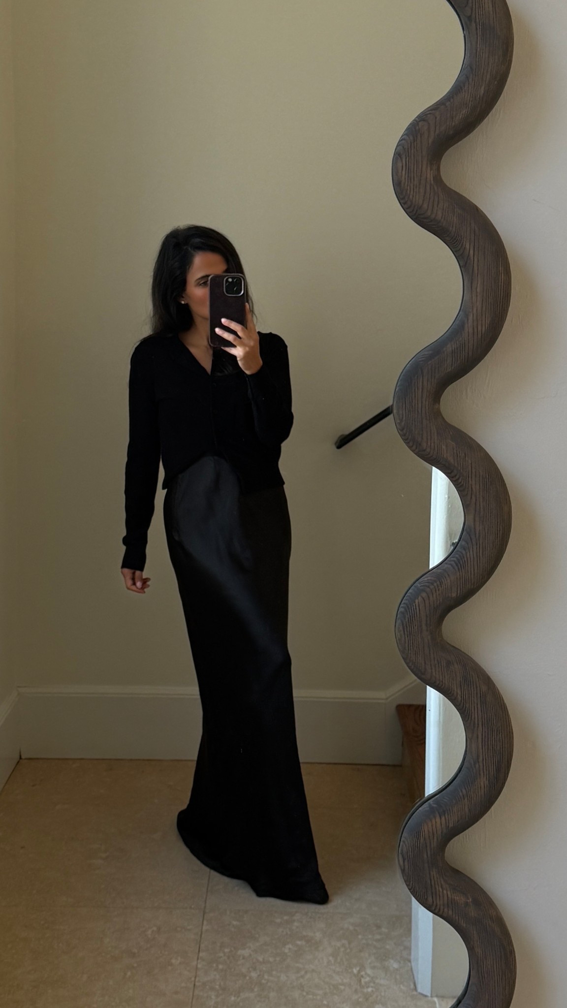 Love this cardigan from H&M, just noticed it’s available in brown…I might just have to get it. A black satin maxi is an essential. 