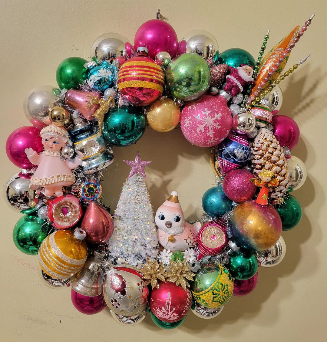 CHRISTMAS EXAMPLE Vintage Ornament Wreath Christmas Santa - Etsy | Etsy (US)