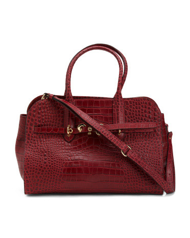 Made In Italy Leather Croco Belt Annalou Satchel | TJ Maxx