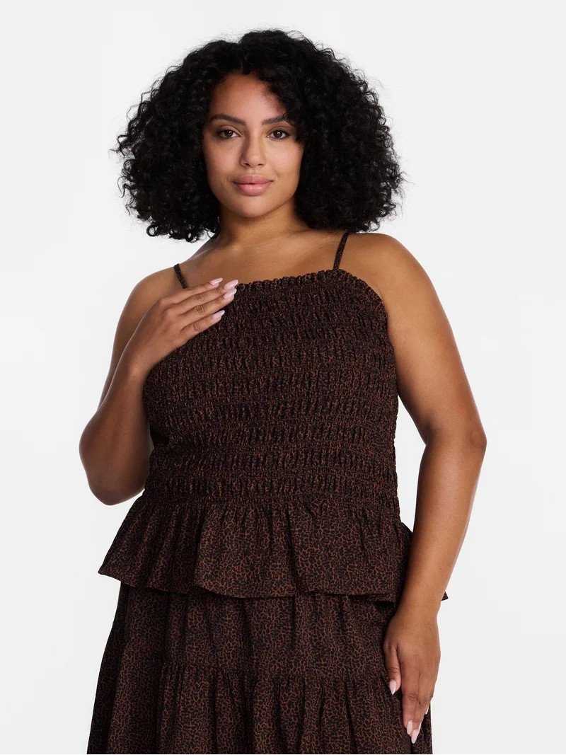 Time and Tru Women's Smocked Tank Top, Sizes XS-XXXL | Walmart (US)