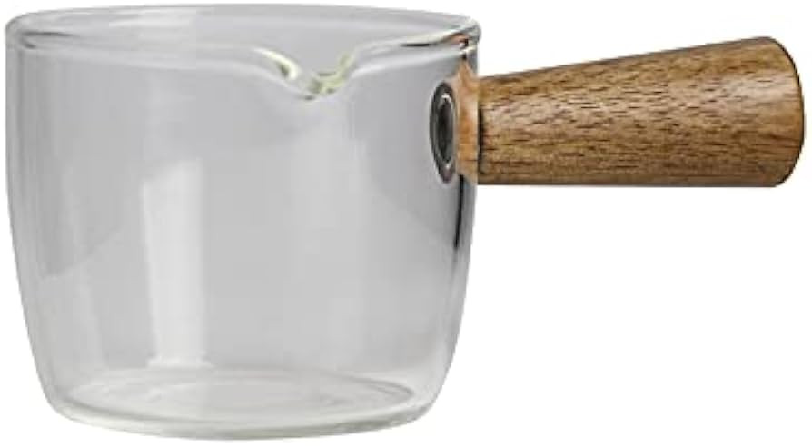 FENINCAFE Thickened Glass with Wooden Handle Espresso Cup Mini Milk Cup Espresso Cup (100ML) | Amazon (US)