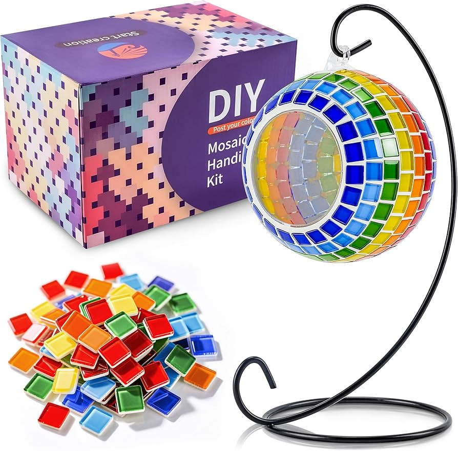 Joyclub DIY Mosaic Candle Holder Kit Mosaic Kits for Adults Stained Glass Tealight Hanging Candle... | Amazon (US)