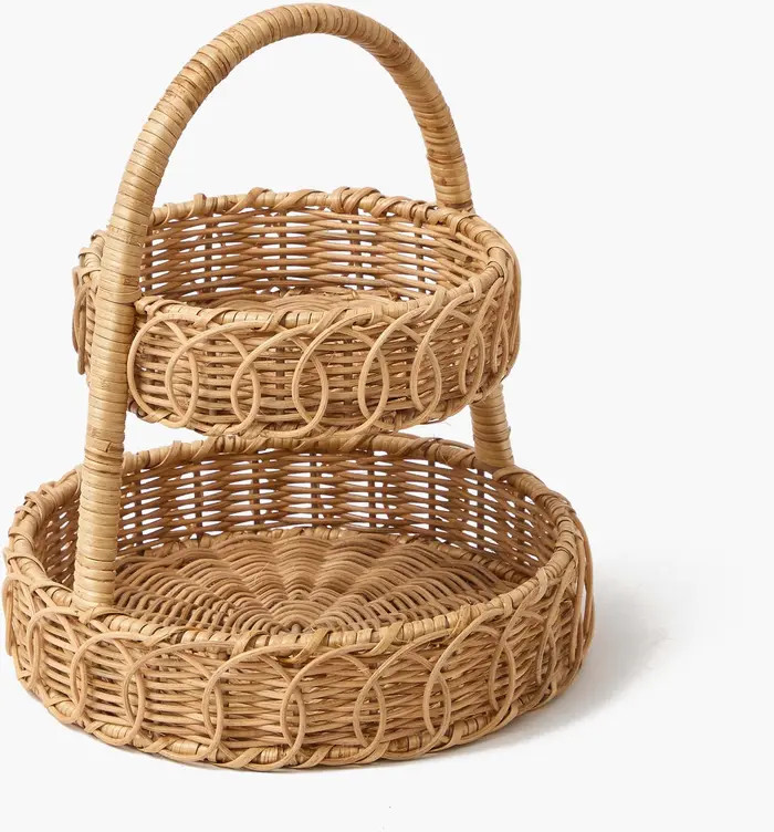 Small Rattan Two-Tiered Stand | Nordstrom