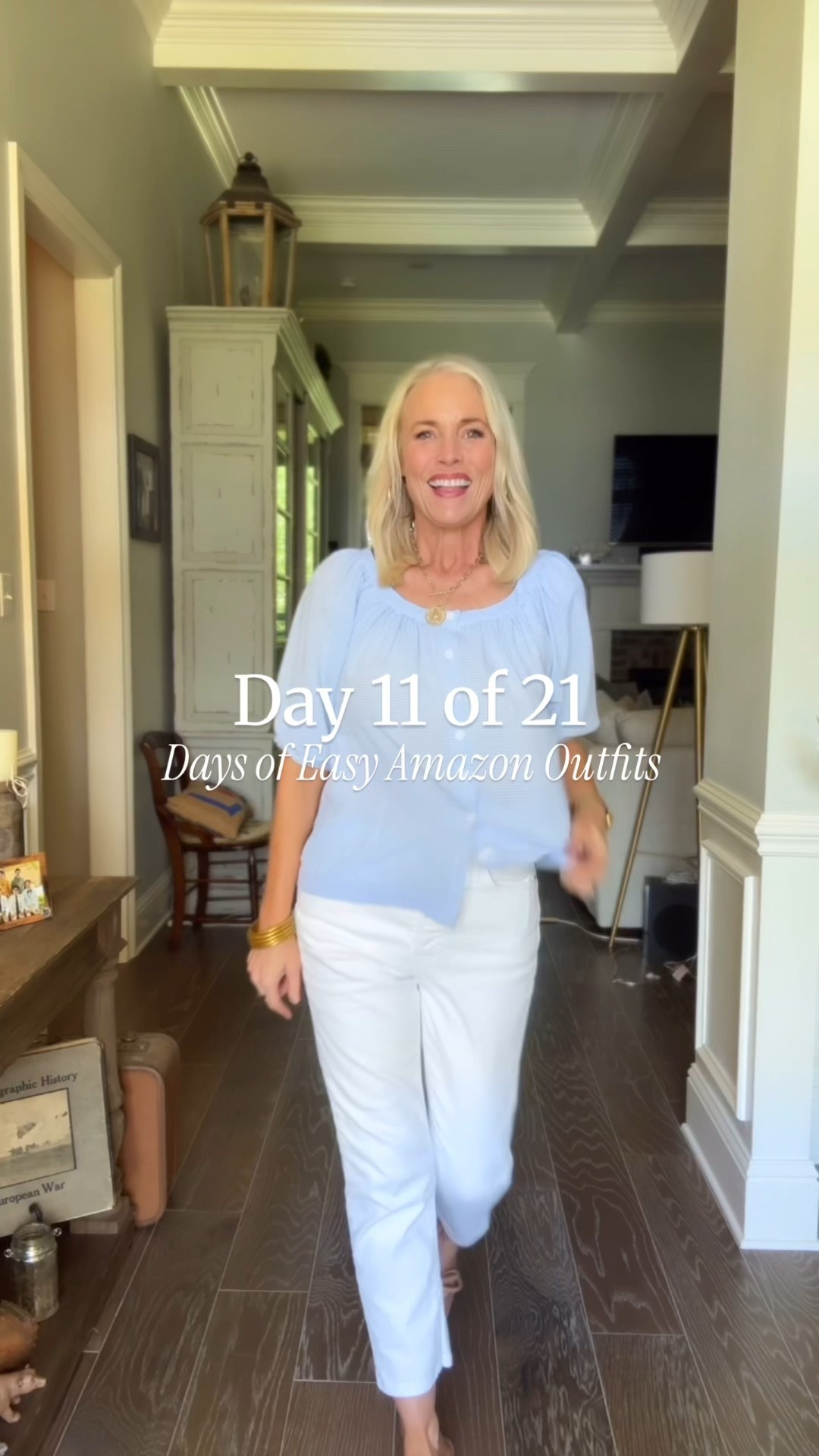 Day 11 of 21! 

Wearing my true size medium in this top and a size 28 in these jeans 

#LTKFindsUnder100 #LTKSummerEdit #LTKOver40
