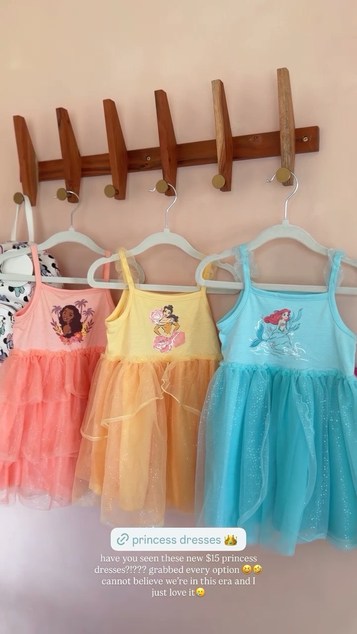 have you seen these new $15 princess dresses?!??? grabbed every option 😆🤣 cannot believe we’re in this era and I just love it🥲