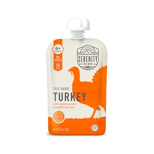 Serenity Kids 6+ Months Baby Food Pouches Puree Made With Ethically Sourced Meats & Organic Veggies | 3.5 Ounce BPA-Free Pouch | Free Range Turkey, Sweet Potato, Pumpkin, Beet | 6 Count | Amazon (US)