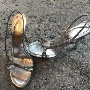 Rene Caovilla silver and diamante sandals 38 - loved, dust bag | Poshmark