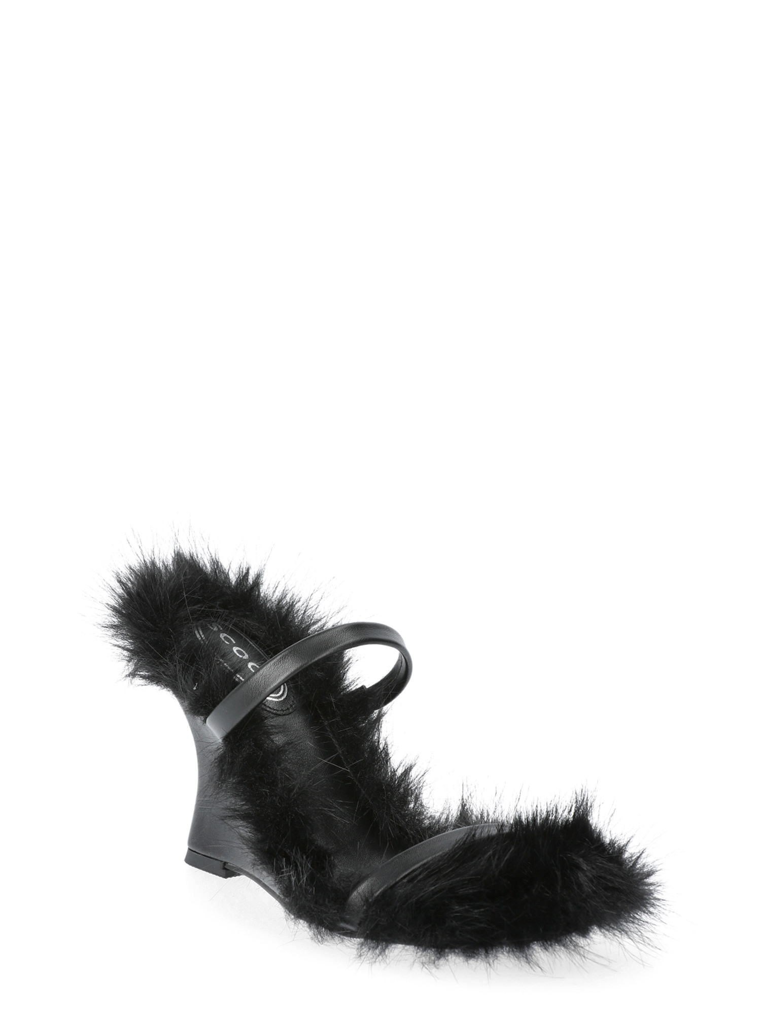 Scoop Women’s Faux Leather Wedge Sandals with Faux Fur Lining - Walmart.com | Walmart (US)