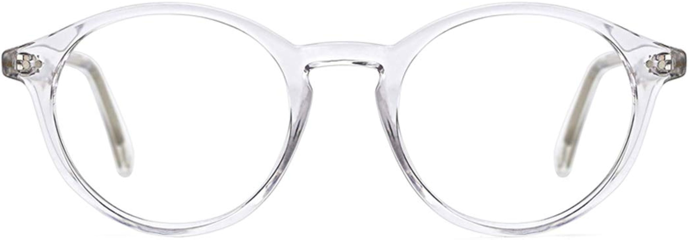 Blue Light Blocking Glasses Men Women Vintage Thick Round Rim Frame Eyeglasses | Amazon (US)