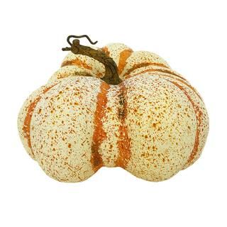 9.5" Cream & Orange Flat Pumpkin by Ashland® | Michaels Stores