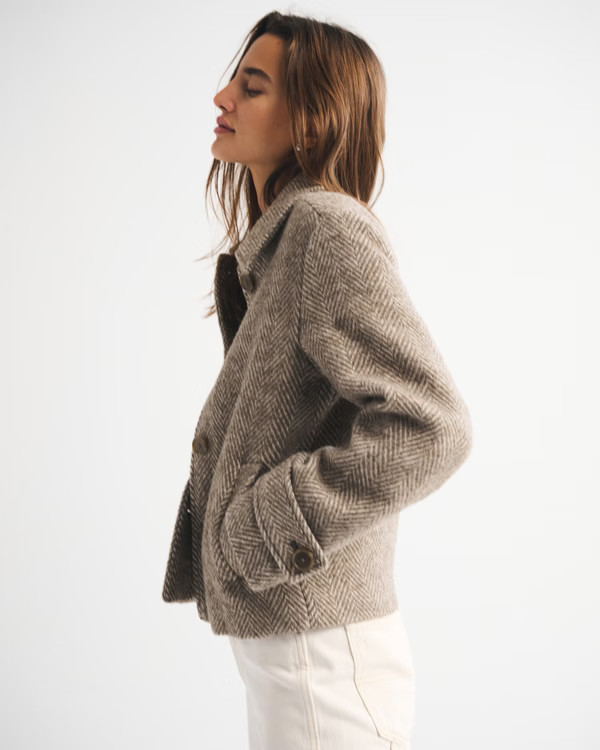 Short Wool-Blend Coat | Abercrombie & Fitch (US)