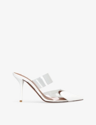 Heart-shape patent leather heeled mules | Selfridges
