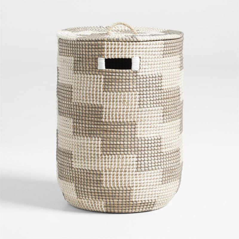 Silver Seagrass Kids Laundry Hamper + Reviews | Crate & Kids | Crate & Barrel