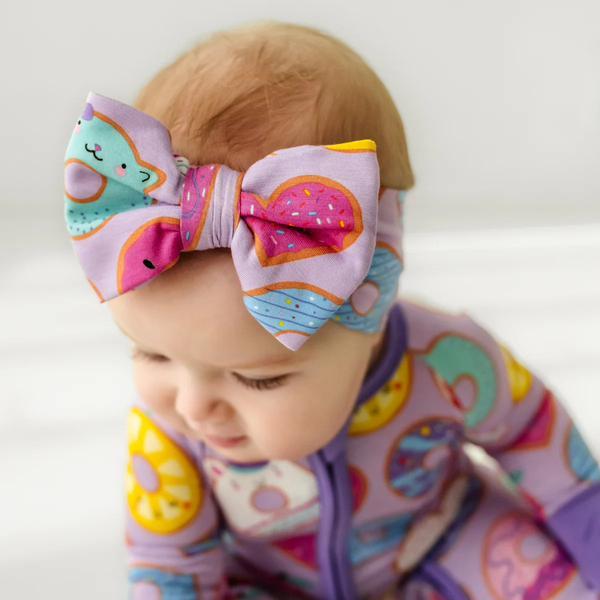 Lavender Donut Dreams Luxe Bow Headband | Little Sleepies