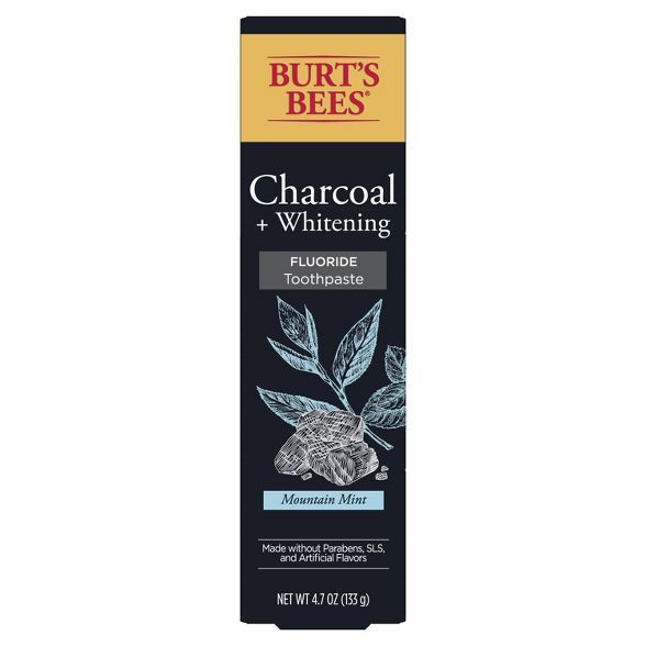 Burt's Bees Toothpaste Charcoal with Fluoride Peppermint - 4.7 oz | Target