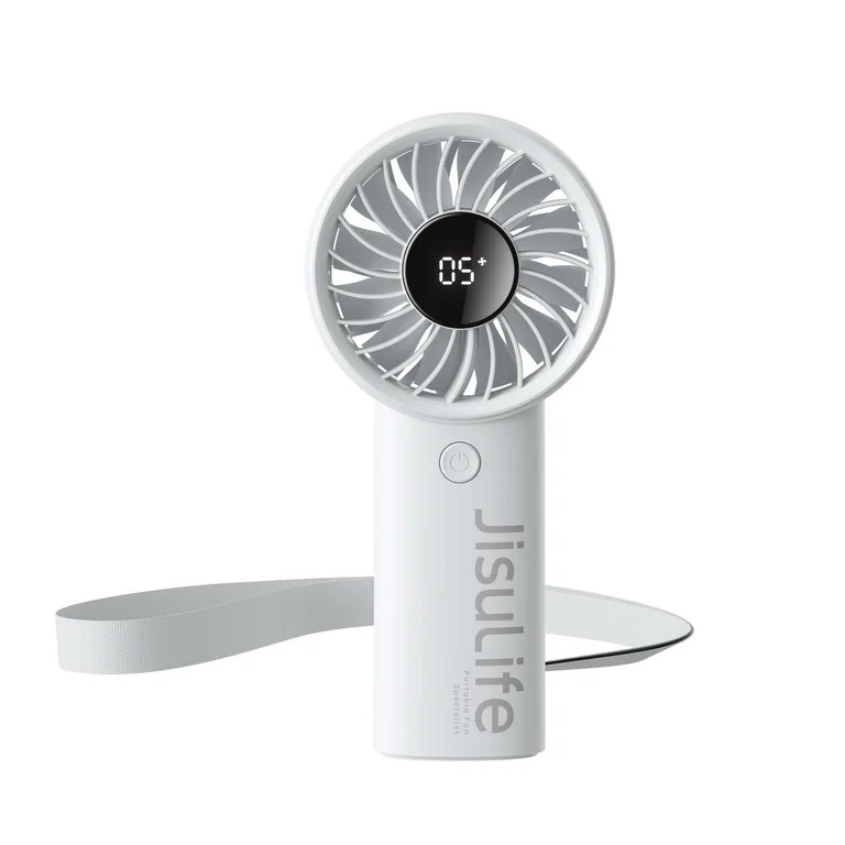 JISULIFE Handheld Fan With LED Display and 3600mAh Battery, Gray, Life4 | Walmart (US)