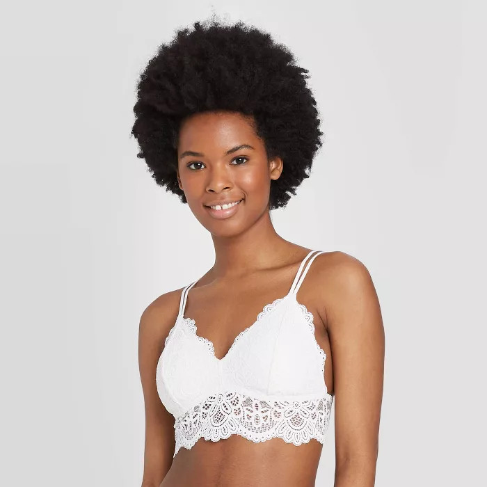 Women's Padded Lace Longline Bralette - Colsie™ | Target