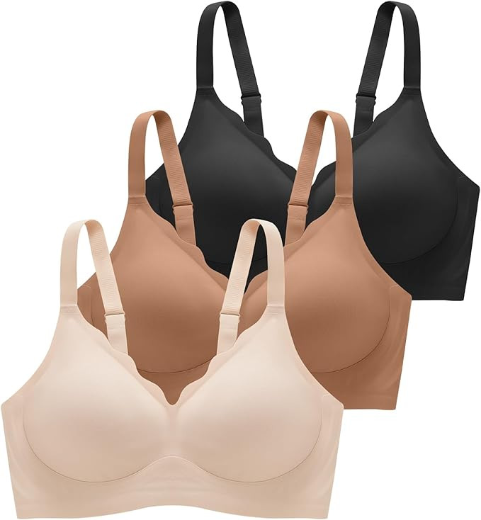 Wireless Bras for Women No Underwire with Support - S-2XL Seamless Bralettes Everyday Full Covera... | Amazon (US)