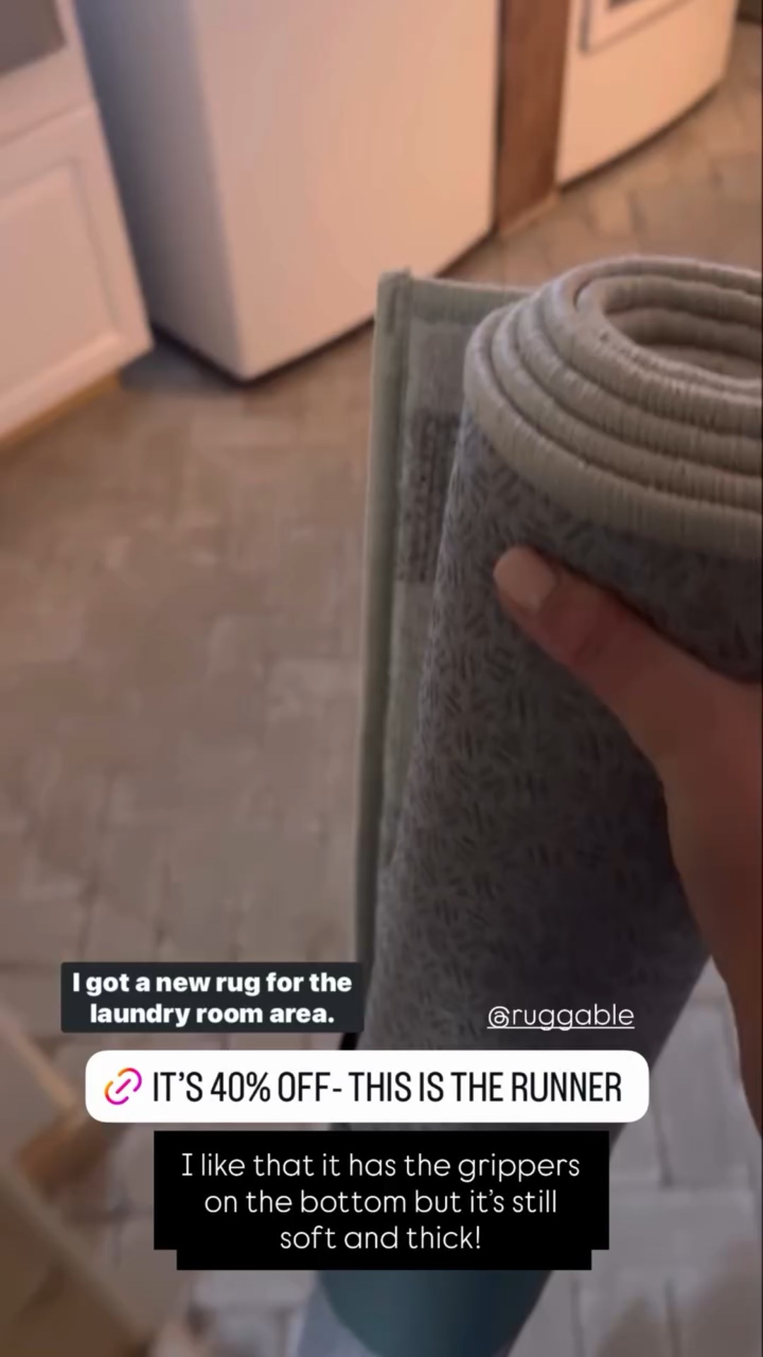 I like that it has the grippers on the bottom but it’s still soft and thick! @ruggable