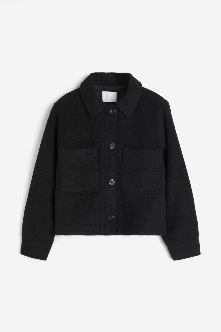 Wool-blend Shacket - Black - Ladies | H&M US | H&M (US + CA)