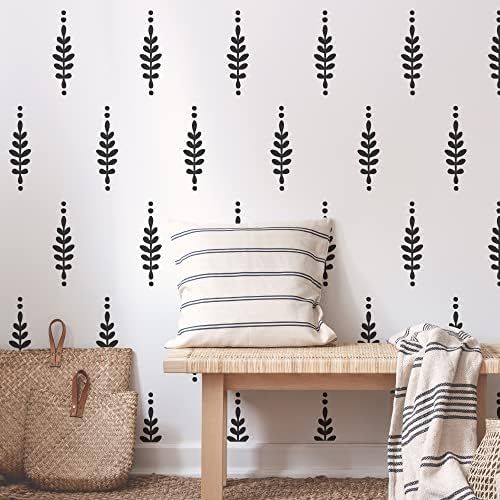 A Room with Floral Vinyl Leaves Wall Decals, Peel and Stick Modern Boho Flower Stickers for Bedro... | Amazon (US)