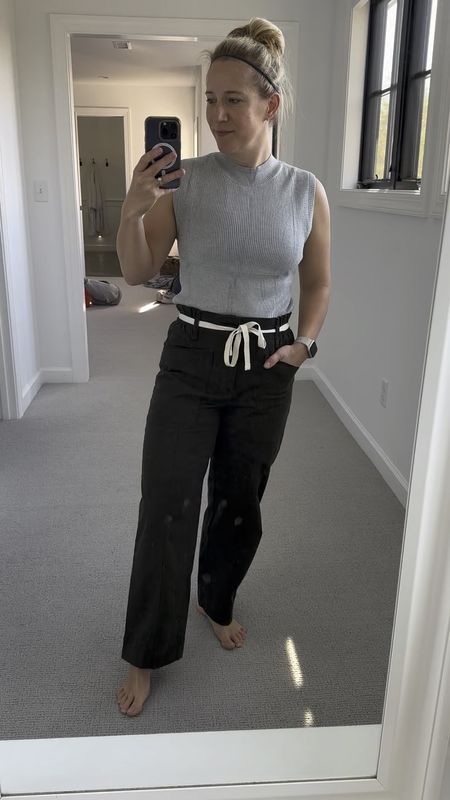 Loving this gray sleeveless sweater for these super warm fall days we’re having! Paired with wide leg pants from LOFT   

#LTKover40 #LTKfindsunder50 #LTKSeasonal